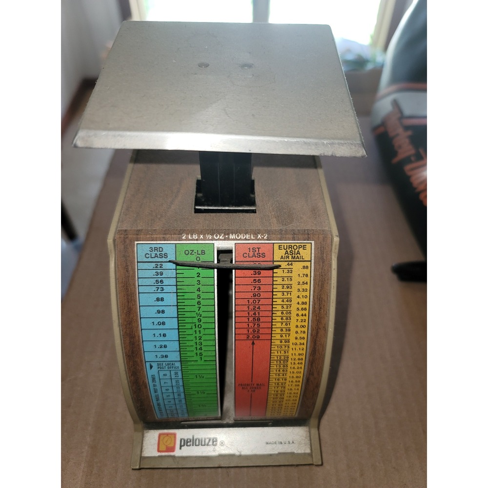 VINTAGE‎ Pelouze Postal Scale 2 LB X-2 Office Mailing Shipping Postage